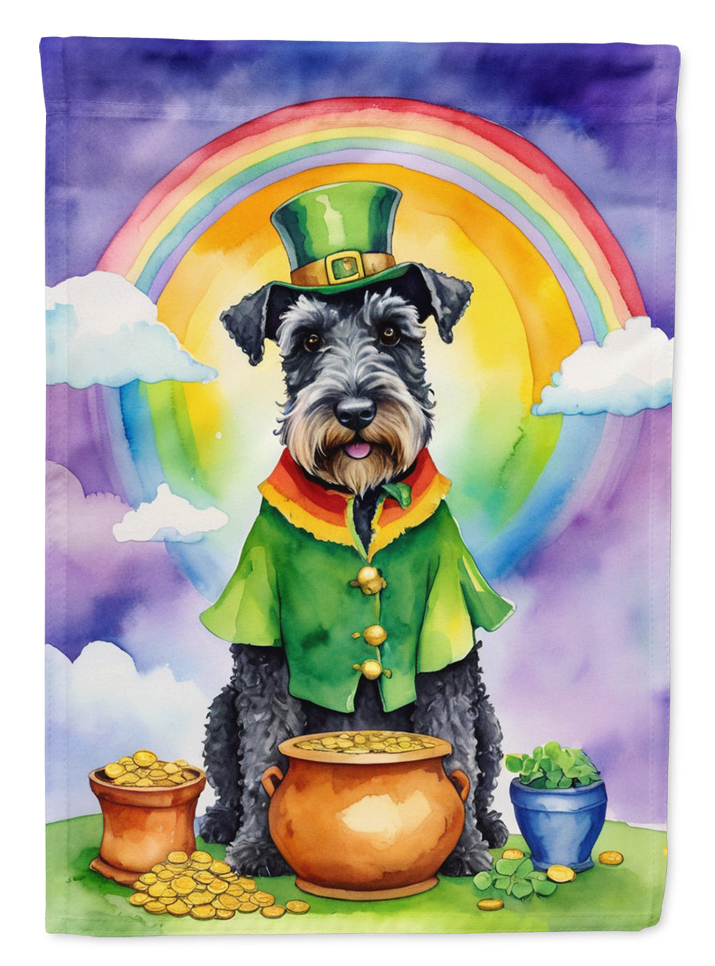 Kerry Blue Terrier St Patrick's Day Garden Flag