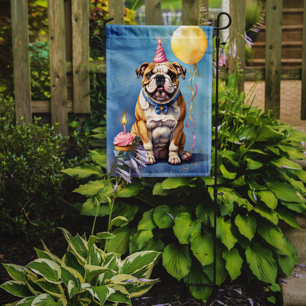 English Bulldog Happy Birthday Garden Flag