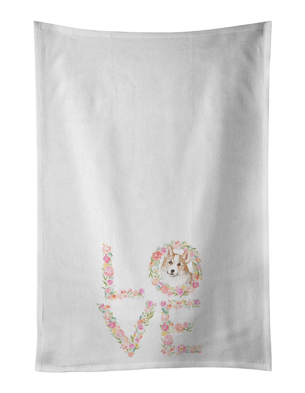 Corgi #5 LOVE Kitchen Towel Set of 2