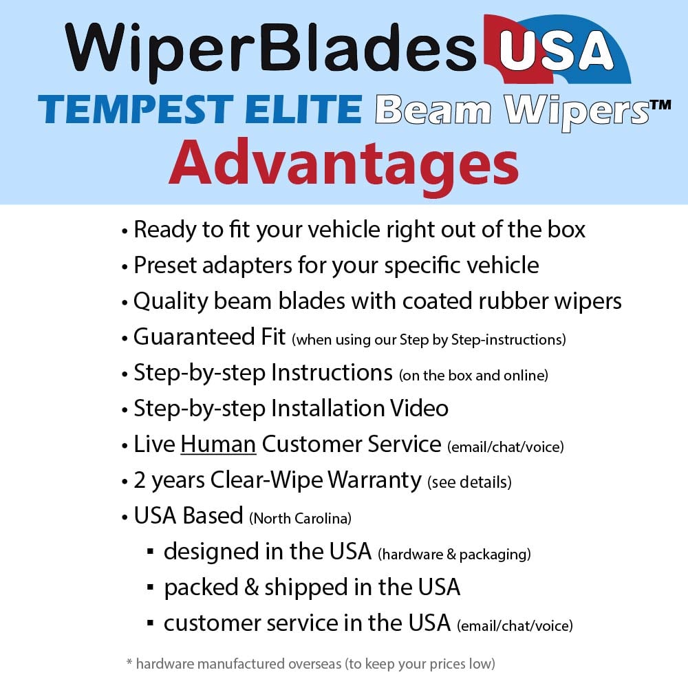 2002 GMC Sierra 2500 HD Wiper Blades w/2yr Wear Warranty (Set of 2) Beam Wipers