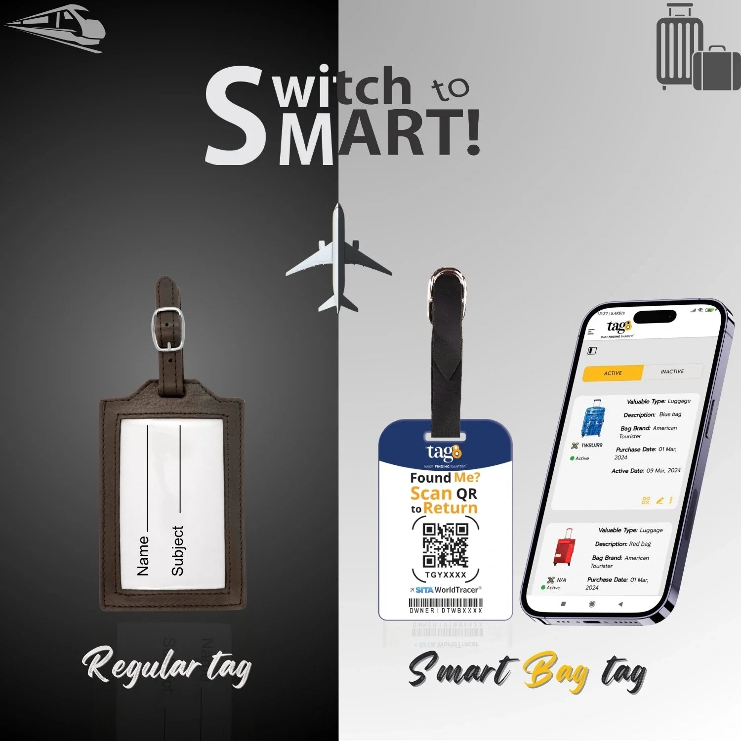 Smart Bag Security Tag - Washington Dc  [Pack 2]